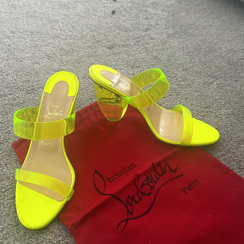 Christian Louboutin Excellentnt Condition Neon Transparent Slides